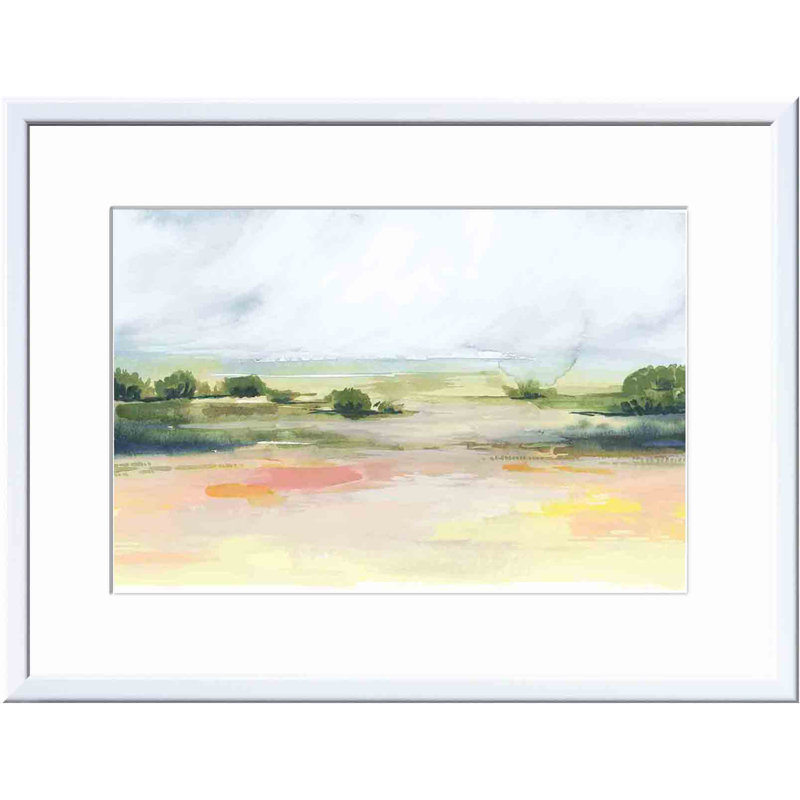 Sunlit Marsh I by Grace Popp, 24.09" H x 34.09" W x 1.1" D, German Silver