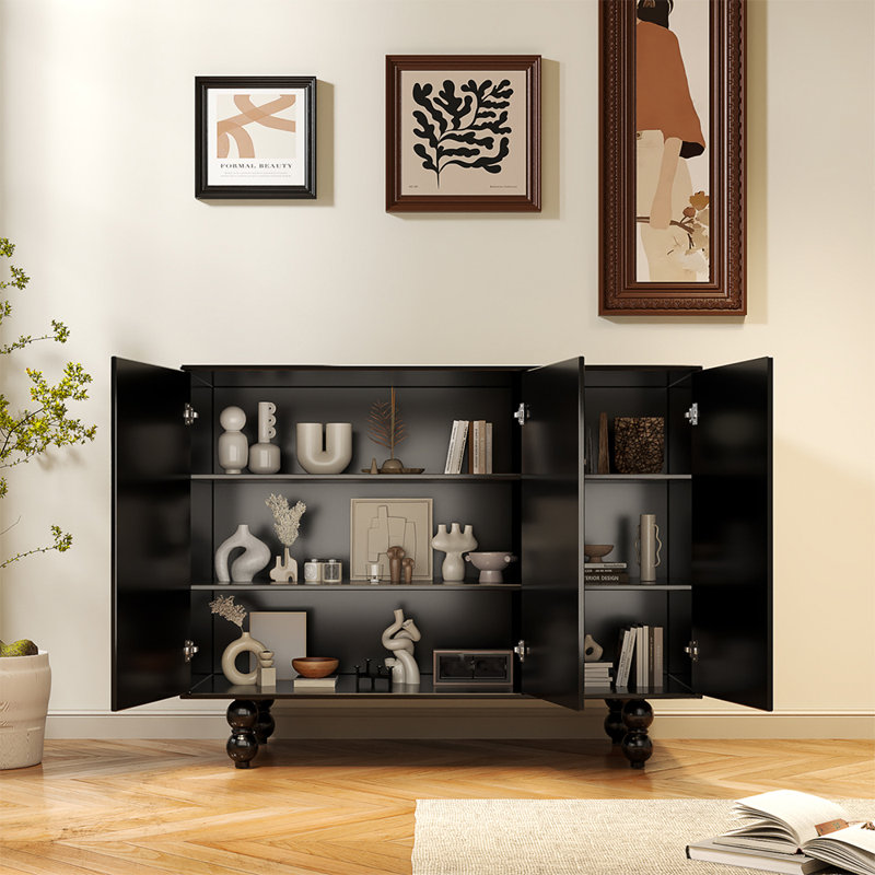 Commode d'entrée en bois massif chinois, H 35,4 po x l 47,2 po x P 15,7 po