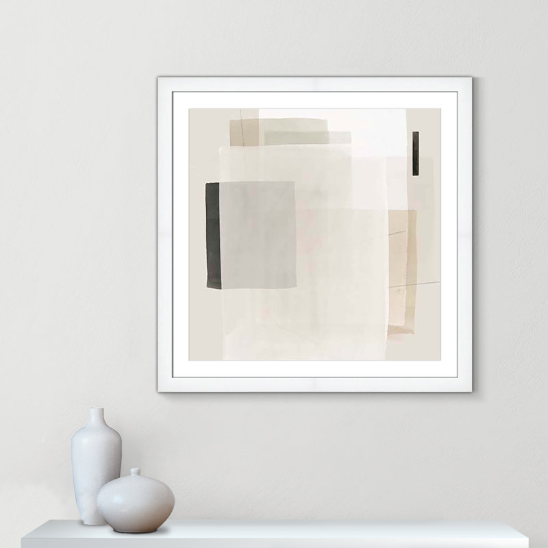 Mystical Momentum I par Hazel J, H 33,5 po x l 33,5 po x P 1,25 po, Encadrement cubique blanc