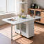 Fully Assembled Solid Wood Folding Dining Table Set, 130cm/150cm Drop Leaf Table with Hidden Chair Storage and Casters-1734793192-1734793202-1734793207