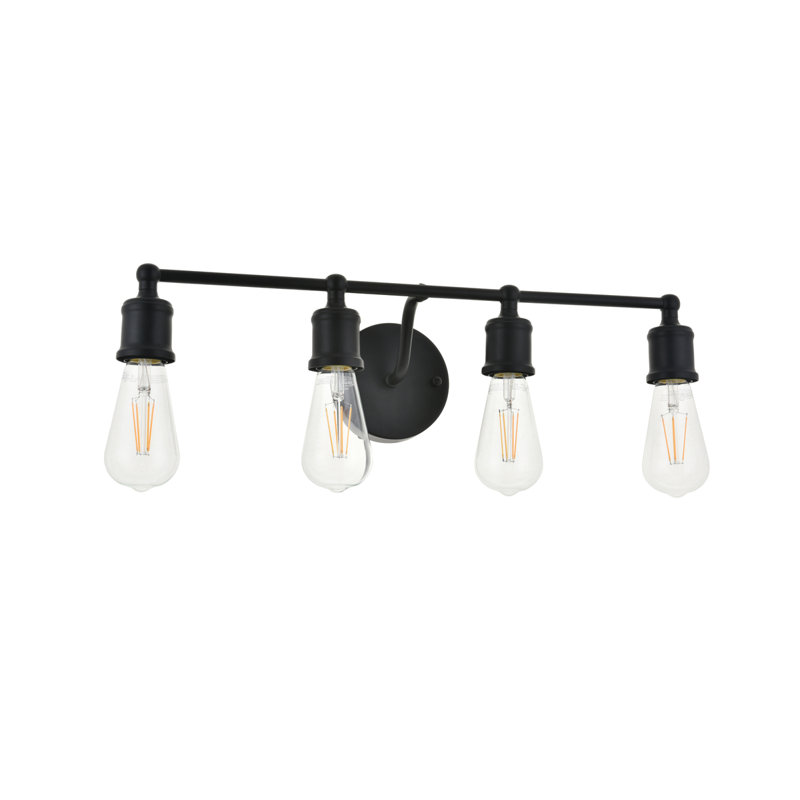 Applique à bras à intensité variable Sumas, Noir, Quatre lumières, H 5,6 po x l 22,1 po x P 22,1 po