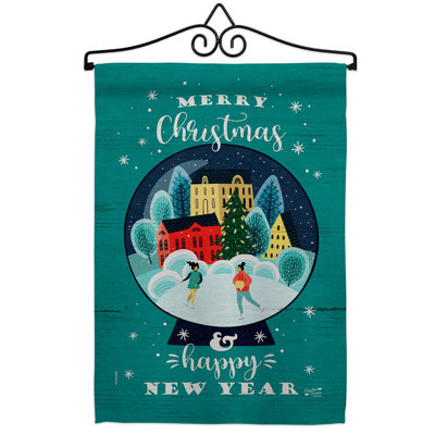 Double Sided 18.5'' H x 13'' W Polyester Christmas Flag Set