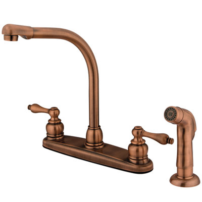 Robinet de cuisine à poignée double avec jet latéral Victorian