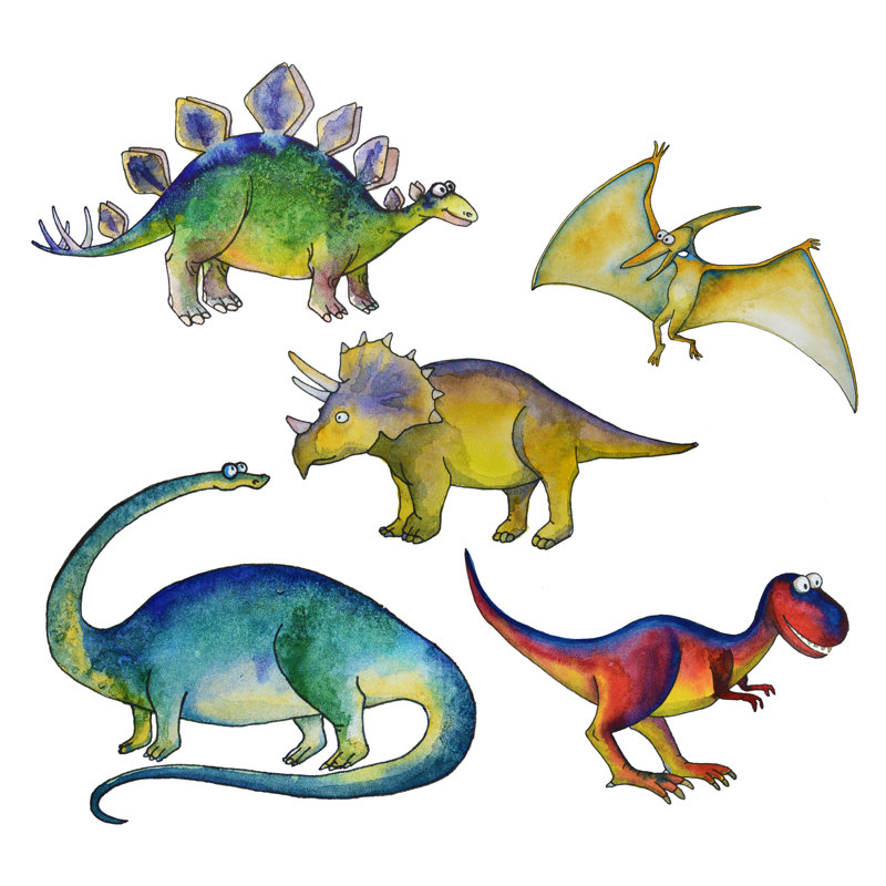 Jurassic Period Dinosaurs by Anna_Brothankova - Print, 91cm H x 91cm W x 3.8cm D