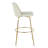 Toriano 30" Contemporary Fixed-Height Barstool With Swivel In Cream Fabric And Gold Metal With Round Footrest By Lumisource - Set Of 2-1512414052-1512414058
