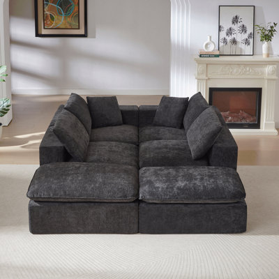 Canapé moderne en nuage de chenille, librement combinable, confortable pour s'asseoir