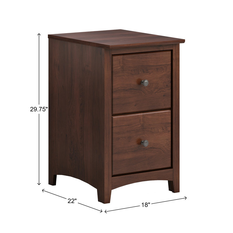 Classeur vertical 2 tiroirs Malani, Brown Mahogany