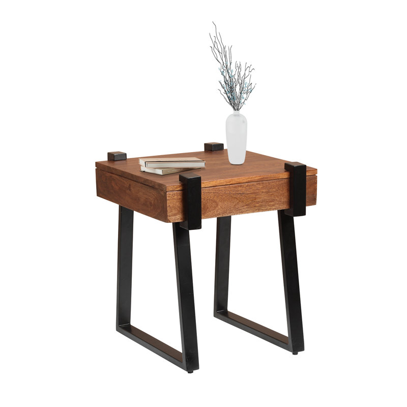Table de chevet en bois naturel