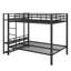 Full Size Metal Bunk Bed With Storage Mesh Shelves And Clothes Hooks,LED Light-853539460