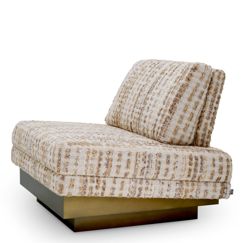 Chair Rubina Antique Brass Finish Dorsay Beige