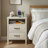 Verna Set Of 2 Nightstand With Charging Station, Bedside Table With Storage Drawers, Night Stand For Bedroom, End Table Or Side Table For Living Room, 15.5" D X 18.9" W X 24" H, Line White Oak