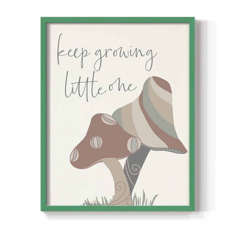 Keep Growing Framed Print - Solid Wood, 30" H x 24" W, Green