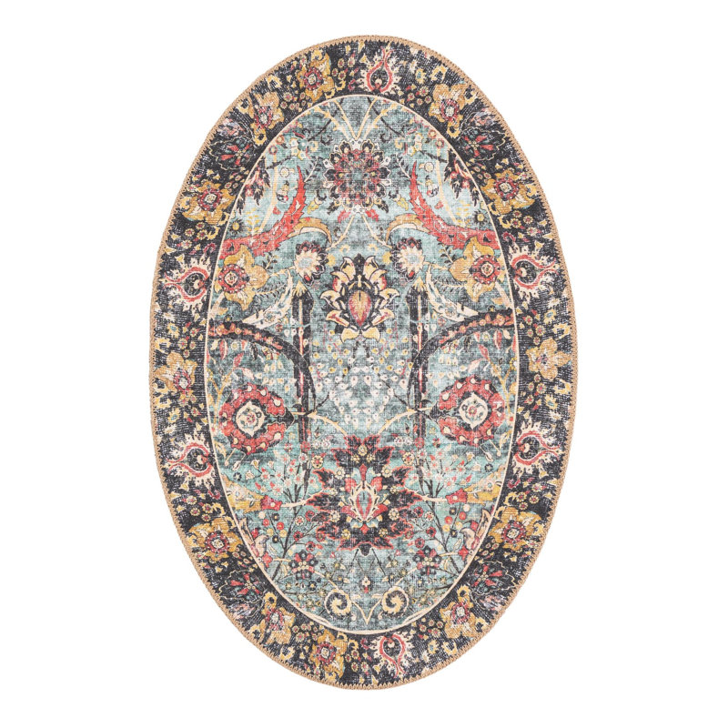 Maelei Performance Chenille Floral Indoor Rug, Oval 2' x 3'1"