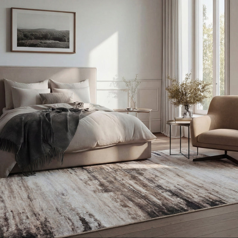 Destane Abstract Cotton Machine Tufted Area Rug, 120cm x 170cm