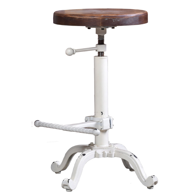Tabouret Dicot, Brun / blanc antique