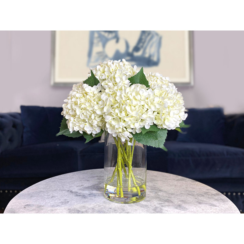 White, Blue And Green Hydrangea Bouquet, White