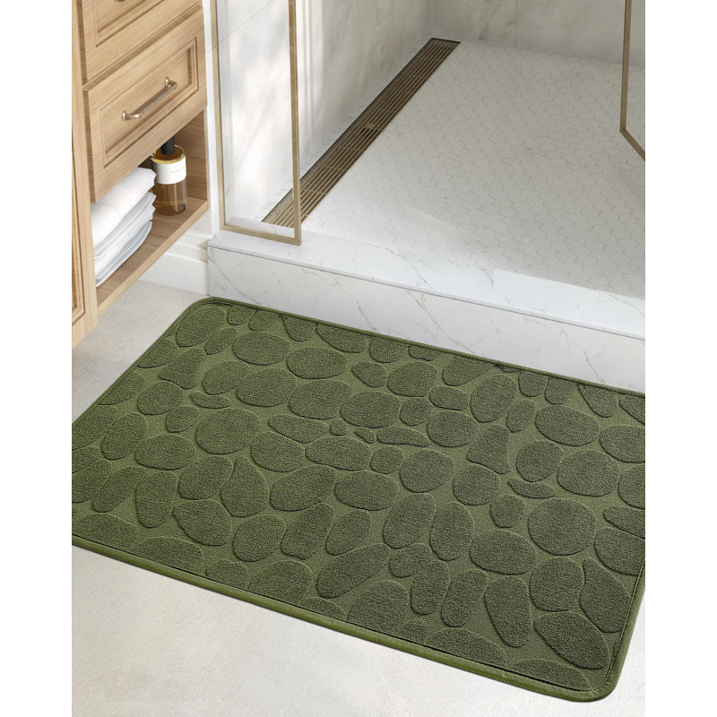 Emslie Non Slip Rubber Bath Rug, 20"W x 31.5"L, Green