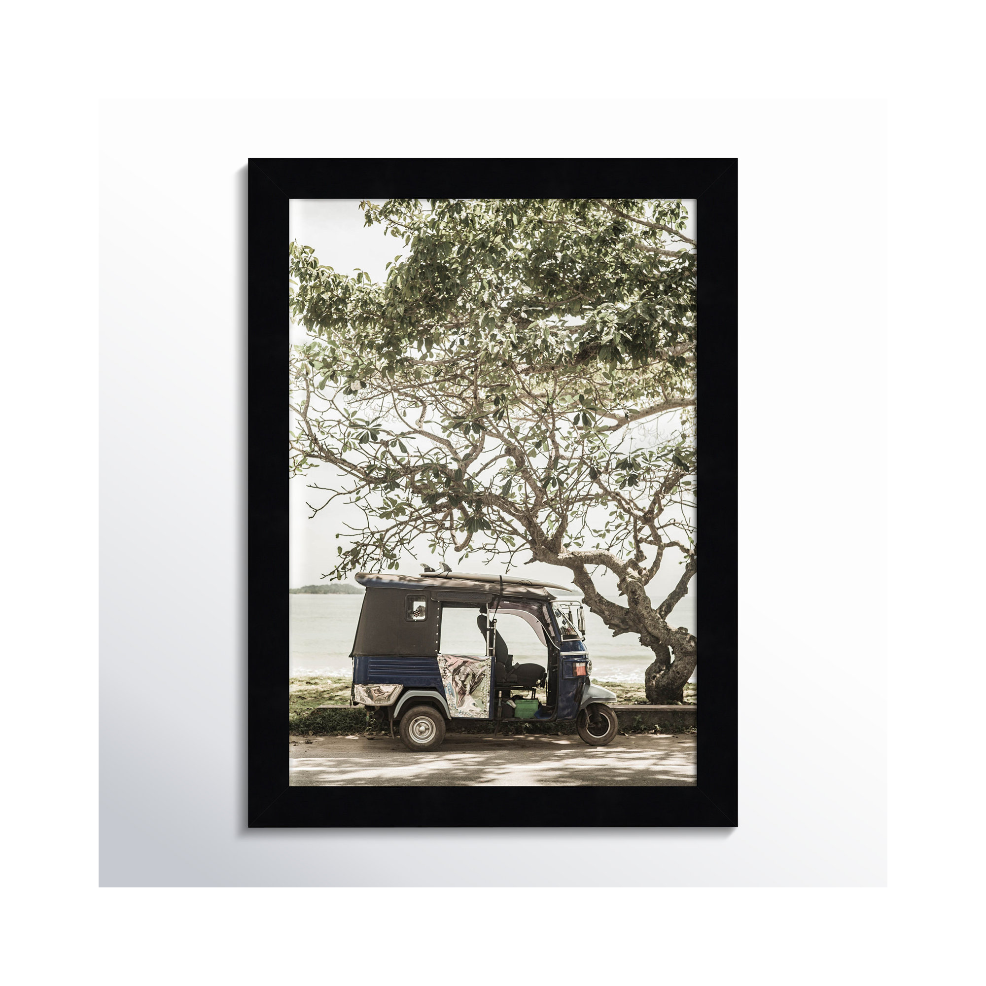 Tuk Tuk by Shot by Clint Wood Framed Wall Art Print, 13" H x 10" W, Black