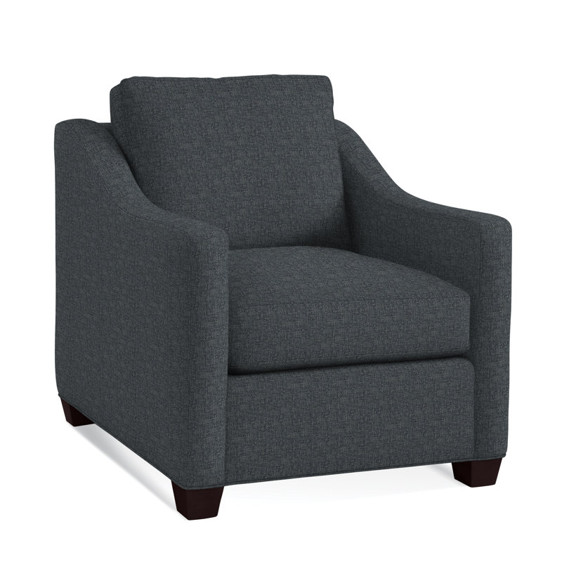 Oliver Chair, Java Finish, Light Blue Performance Fabric; 0851-55