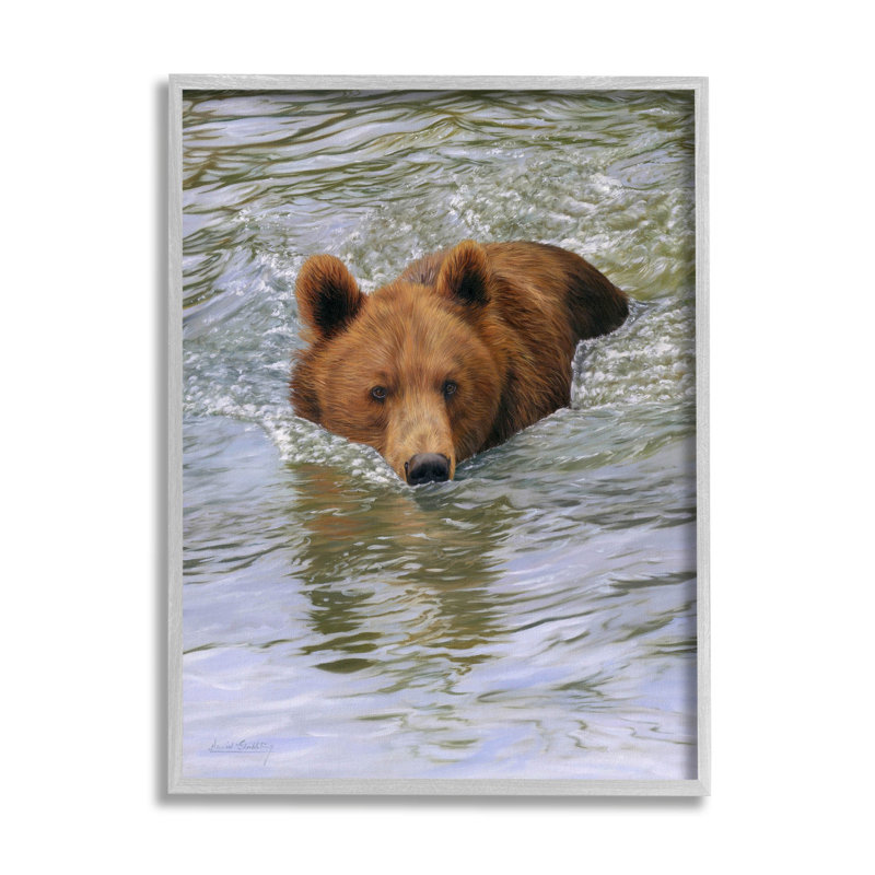 «Brown Bear Lake Water Splash», estampe numérique par Dave Stribble, H 30 po x l 24 po x P 1,5 po