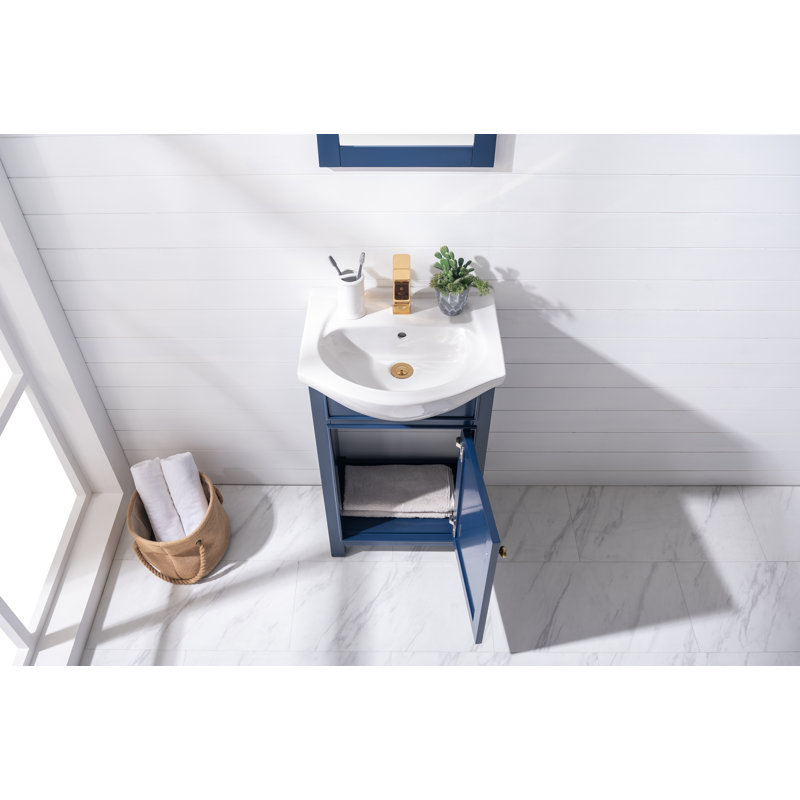 Ensemble de meuble-lavabo simple 20 po Orsstown, Bleu