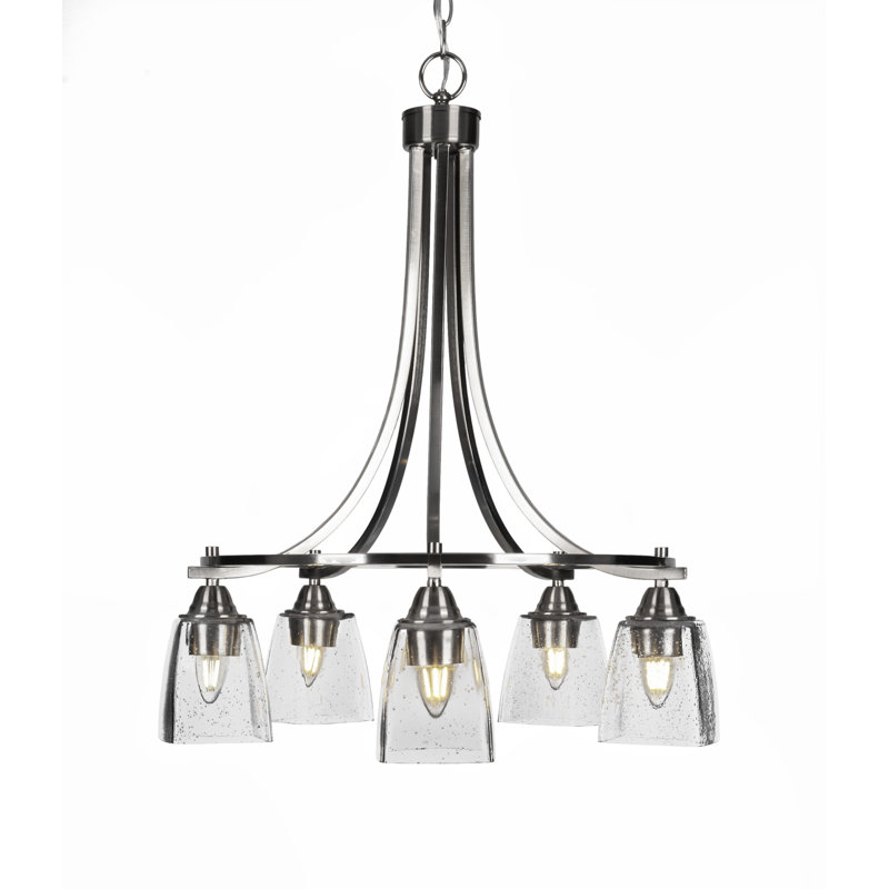 Lustre 5 lumières Michell, Nickel brossé