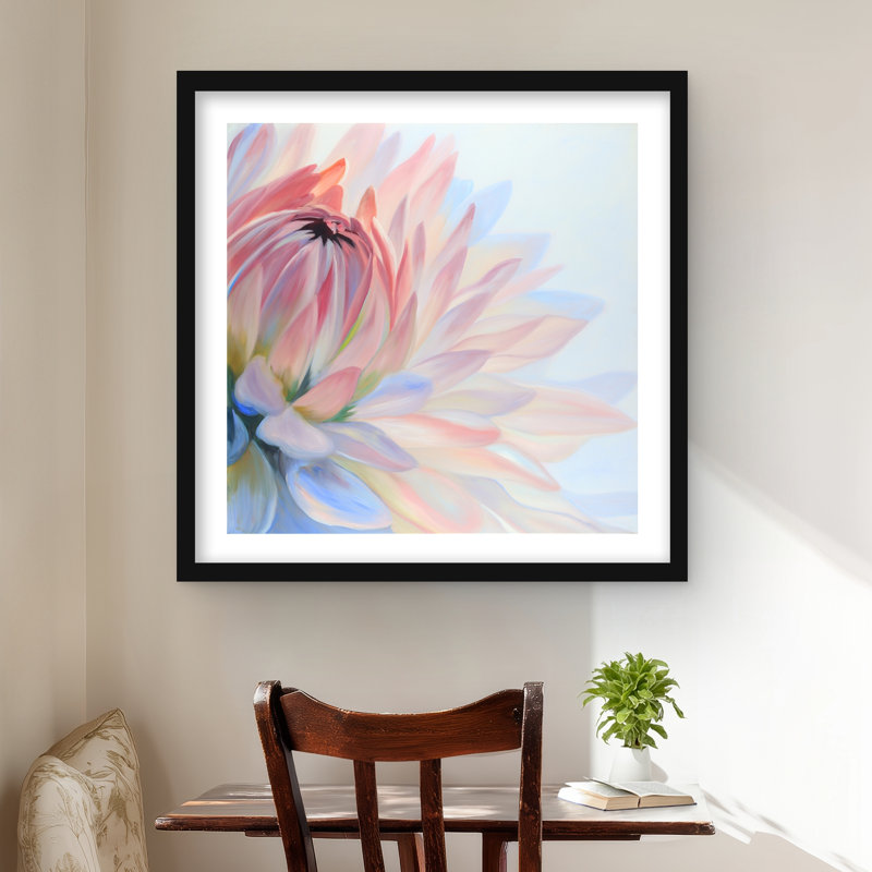 Fleur de lotus pastel - imprimé mat rose encadré | Décoration intérieure