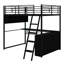 Lit mezzanine en métal avec bureau Aryela