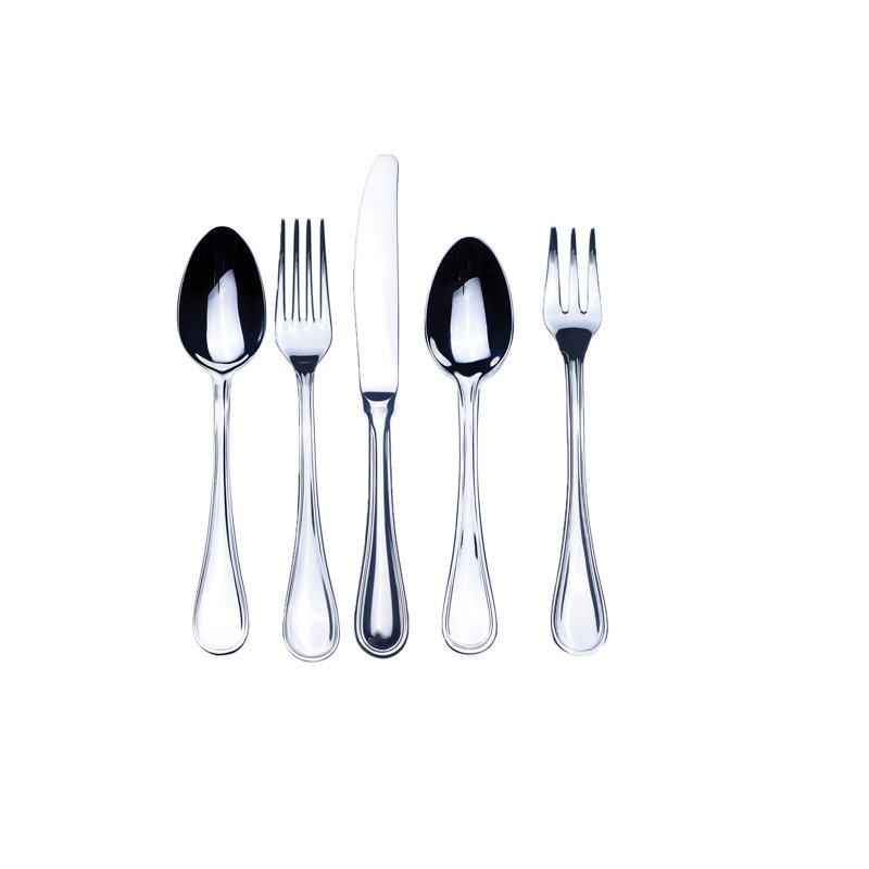 Ensemble de couverts Boheme avec fourchette à gâteaux et couteaux H / H - 30 pièces - Acier inoxydable