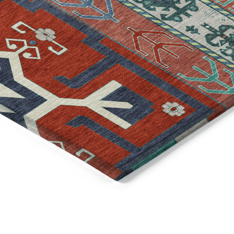 Machine Washable Indoor/Outdoor Chantille ACN1015 Red Rug, Round 8'