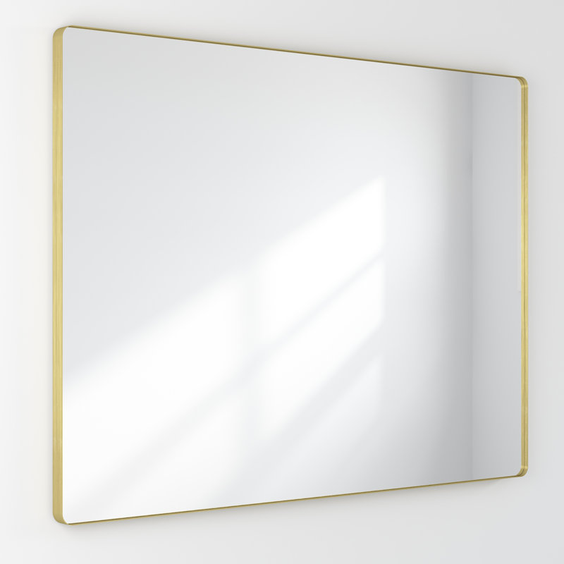 Miroir de salle de bain mural et d'angle Lesamuel, 36 po x 48 po, Doré