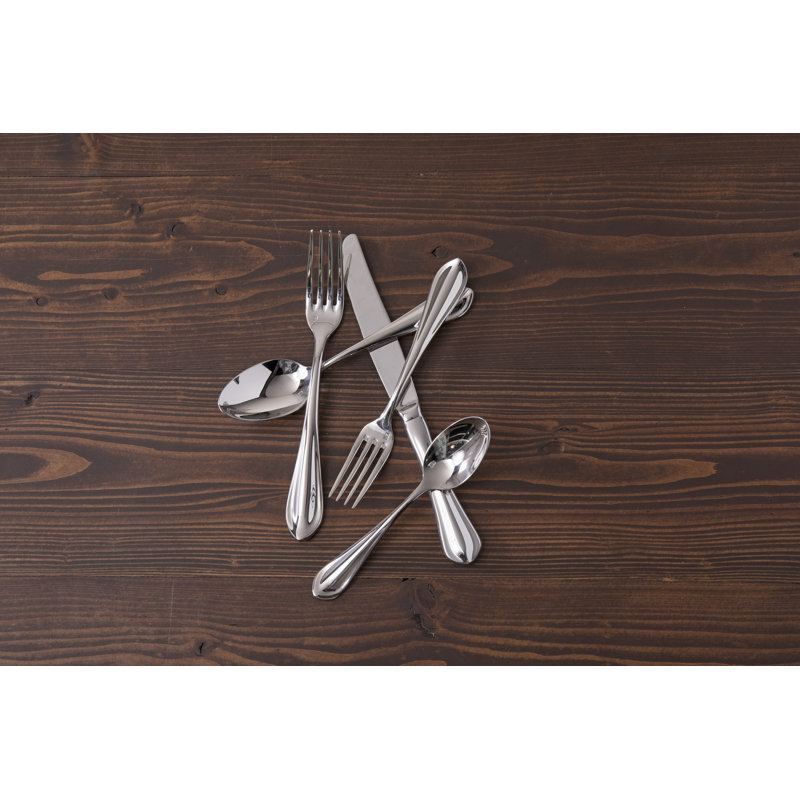 Fortessa Forge 5 Piece 18/10 Stainless Steel Flatware Set, Service for 1