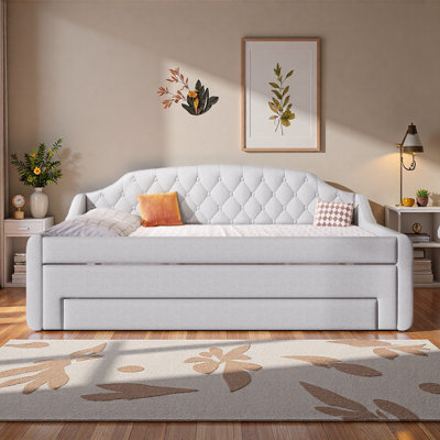 Upholstered Daybed With Led Belt And 3 Drawers
