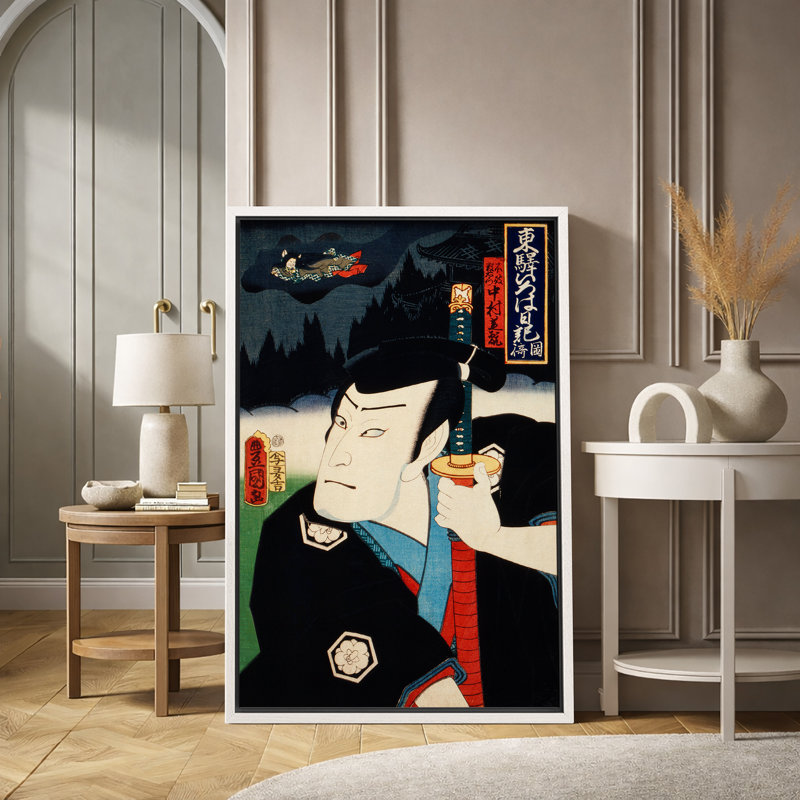 Œuvre d'art kaki japonaise, art de l'ère Edo kabaki, impression d'art giclée sur toile encadrée, H 36 po x l 24 po x P 1,5 po
