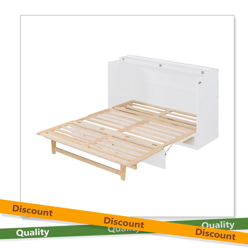 Murphy Bed With Large Drawers, Twin, White