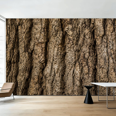 Peel and Stick Wallpaper tree bark Brown Beige Tones Wall Murals 100"H x 144"W Removable PVC Wall Paper Self-Adhesive Wall Decor for Bedroom Living Room Home Office