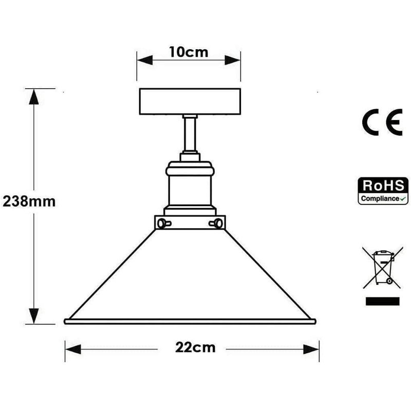 Semi Flush Mount, Black inner white