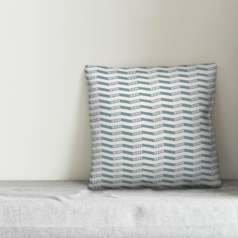  Housse et insert de coussin carré Tally, 20 po x 20 po, Chevron bleu 1