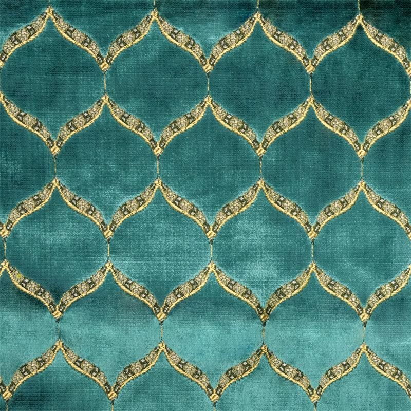 Medallian Velvet | Eliza Fabric, Cerulean