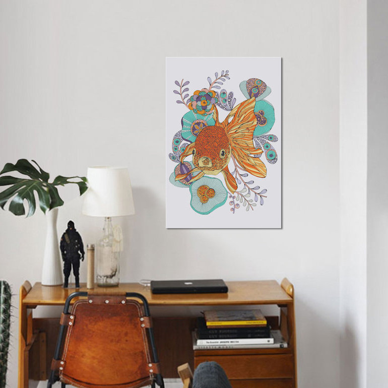 " Little Fish " by Valentina Harper, 18" H x 12" W x 1.5" D, No Mat, Wrapped Canvas