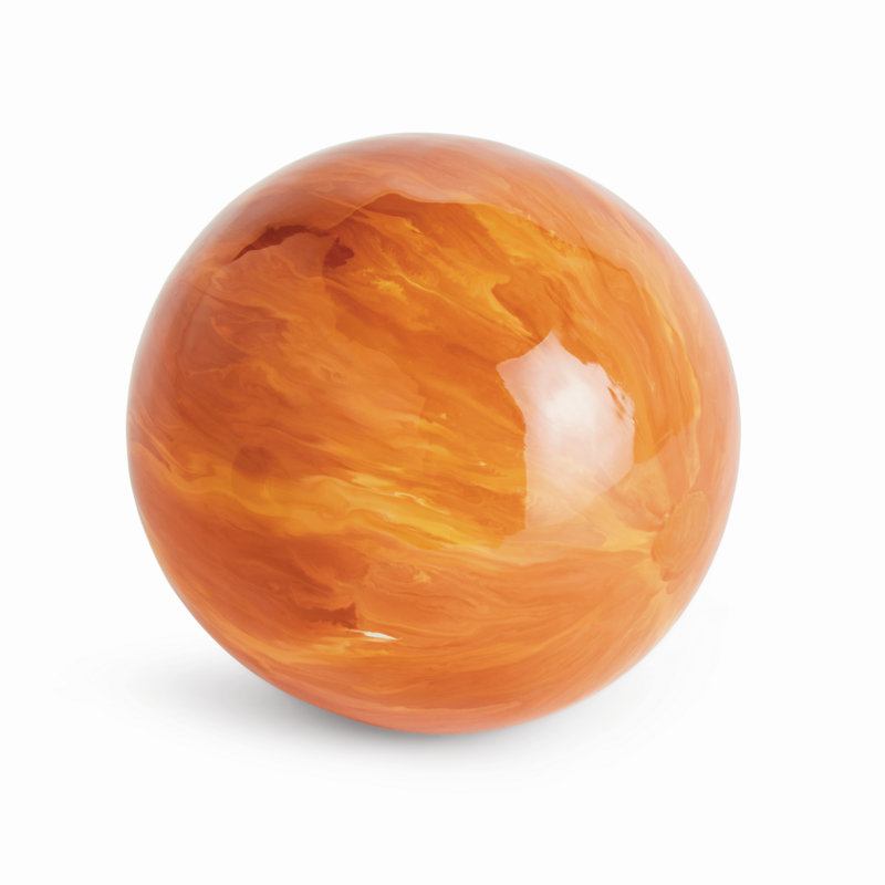 Orbe peint en or peint à la main en orange, Orange