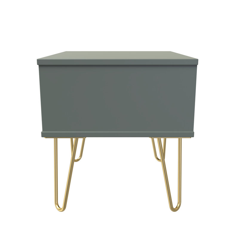 Baudelia 45cm W Manufactured Wood Bedside Table, Green