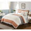 Édredon Dawn en corail - 9 pièces en coton, imprimé cachemire, bride, 2 taies décoratives, 3 coussins décoratifs Euro, jupe de lit avec décoration-130164600-130164603