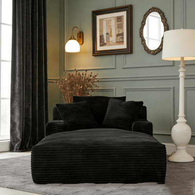 Chaise longue surdimensionnée en velours côtelé pour l'intérieur