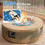 Table de foyer d'extérieur au propane en béton 38 pouces avec couvercle de réservoir et pare-vent, chêne naturel-1386635781