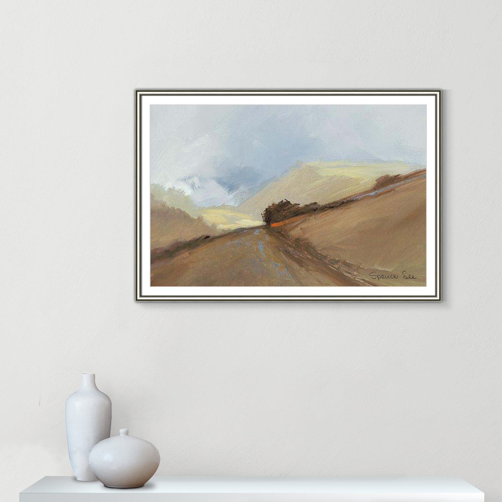 Heaven And Earth II by Spencer Lee, 30.75" H x 42.75" W x 0.75" D, Silver Framed
