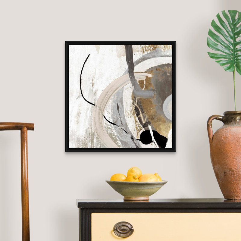 " Tangled II " Painting Print, 37.25" H x 37.25" W, Black Floater Framed Canvas