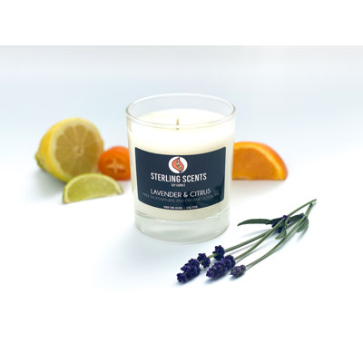 Citrus Scented Jar Candle with Glass Holder