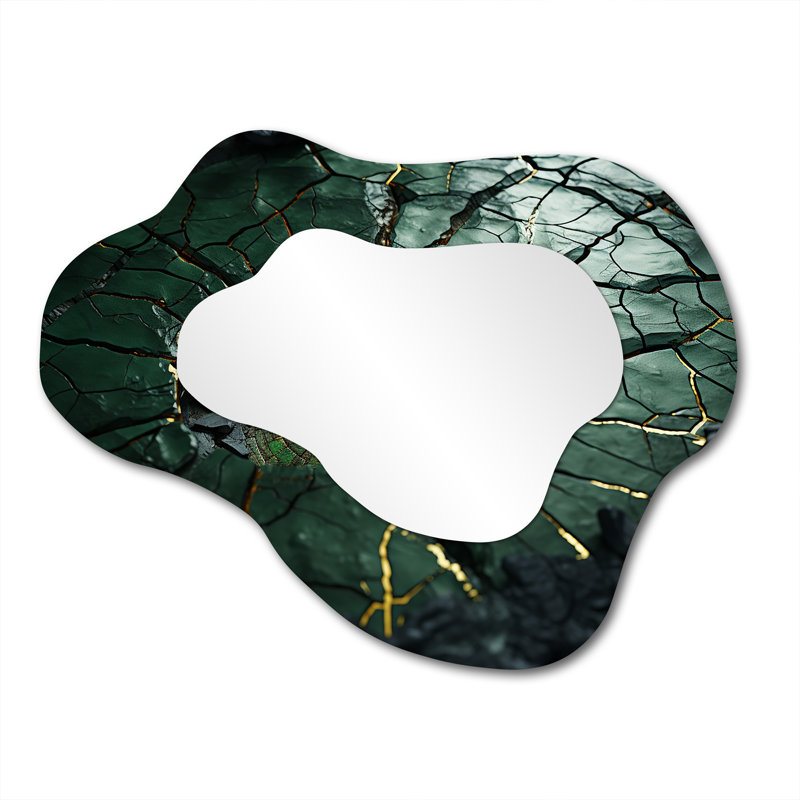 Miroir mural vert traditionnel en émeraude verte Amazonite, 27 po x 35 po