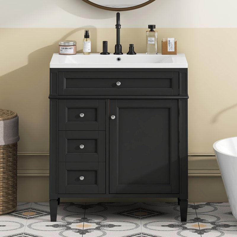 Windrim 30'' Single Bathroom Vanity  with Top Sink, Green